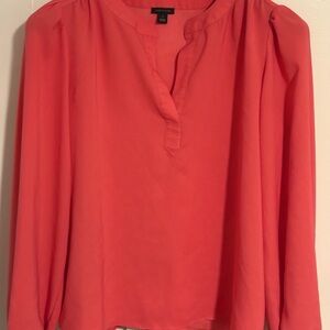 Ann Taylor long sleeve poly blouse salmon women’s size S